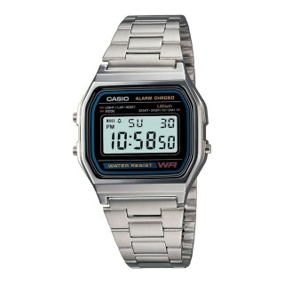 Unisex ur Casio A158WA-1 Sort Sølvfarvet (Ø 33 mm)