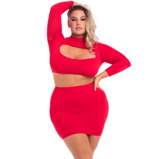 Unterwäsche-Set Pink Lipstick Rot (3XL/4XL)