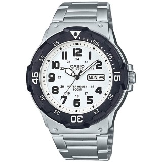 Herreur Casio DIVER 100M Hvid Sølvfarvet (Ø 44,5 mm)
