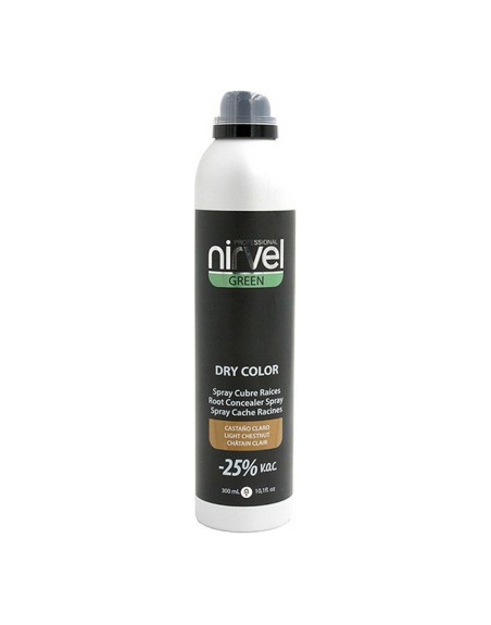 Spray Correcteur de Racines et Cheveux Blancs Green Dry Color Nirvel Green Dry Marron léger (300 ml)