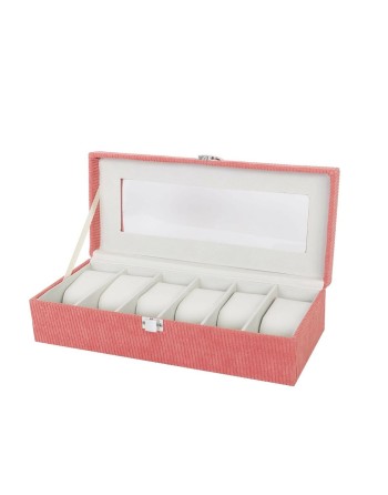 Uhrenbox Versa Rot Polyester 13,5 x 9 x 30,5 cm