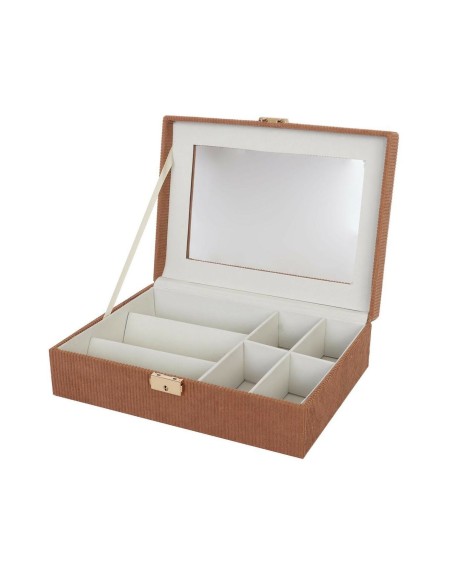 Caja para Relojes Versa Rojo Poliéster Madera MDF 11,5 x 8 x 21 cm