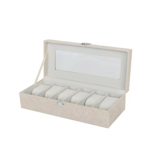 Æske til ure Versa Beige Polyester 13,5 x 9 x 30,5 cm