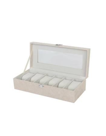 Caja para Relojes Versa Beige Poliéster 13,5 x 9 x 30,5 cm