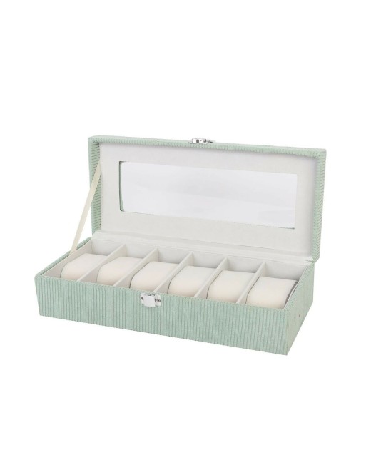 Caja para Relojes Versa Verde Poliéster 13,5 x 9 x 30,5 cm