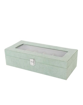 Uhrenbox Versa grün Polyester 13,5 x 9 x 30,5 cm