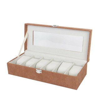Æske til ure Versa Grå Polyester 13,5 x 9 x 30,5 cm