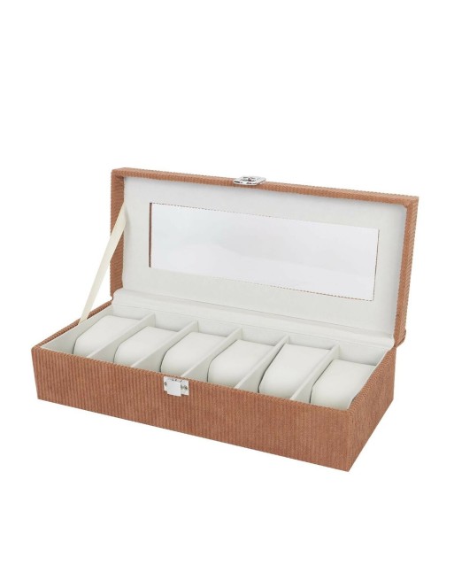 Uhrenbox Versa Grau Polyester 13,5 x 9 x 30,5 cm