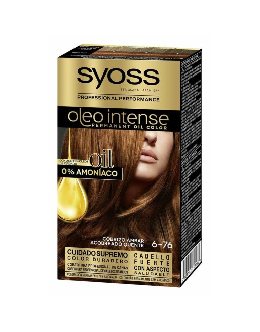 Permanent Dye Syoss Olio Intense Ammonia-free Nº 6.76 Cobrizo ambar